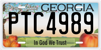 GA license plate PTC4989