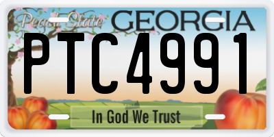 GA license plate PTC4991