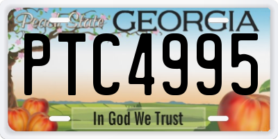 GA license plate PTC4995