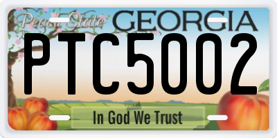 GA license plate PTC5002