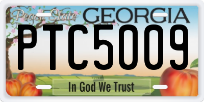 GA license plate PTC5009