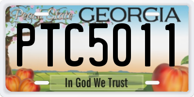 GA license plate PTC5011