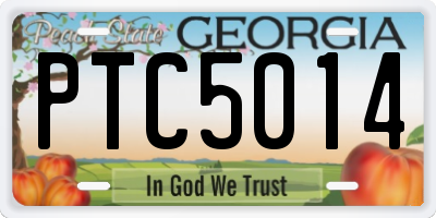 GA license plate PTC5014