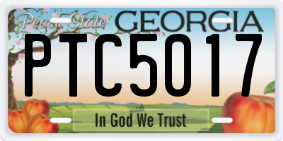 GA license plate PTC5017