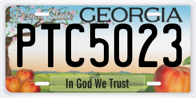 GA license plate PTC5023