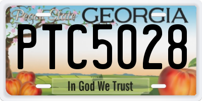 GA license plate PTC5028