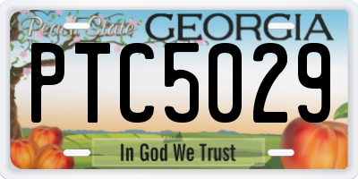 GA license plate PTC5029