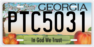 GA license plate PTC5031
