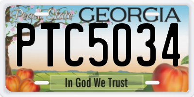GA license plate PTC5034