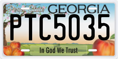 GA license plate PTC5035