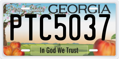 GA license plate PTC5037