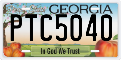 GA license plate PTC5040