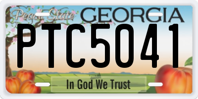 GA license plate PTC5041