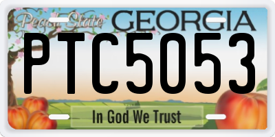 GA license plate PTC5053