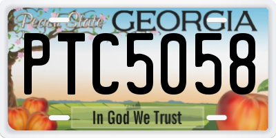 GA license plate PTC5058