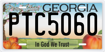 GA license plate PTC5060