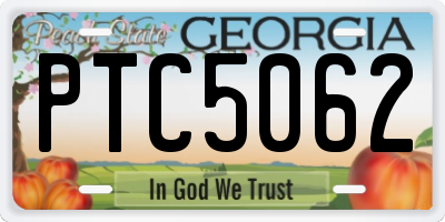 GA license plate PTC5062
