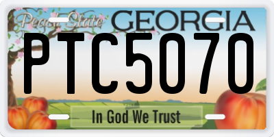 GA license plate PTC5070
