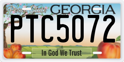GA license plate PTC5072