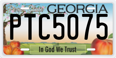 GA license plate PTC5075
