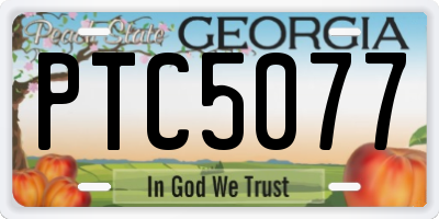 GA license plate PTC5077
