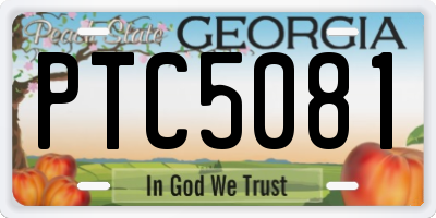 GA license plate PTC5081