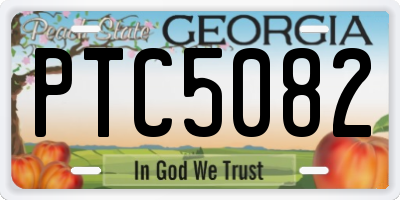 GA license plate PTC5082