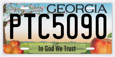 GA license plate PTC5090