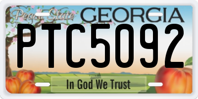 GA license plate PTC5092