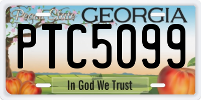 GA license plate PTC5099