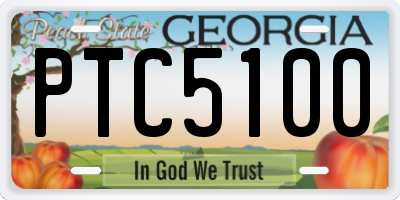 GA license plate PTC5100