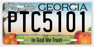 GA license plate PTC5101