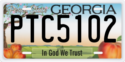 GA license plate PTC5102