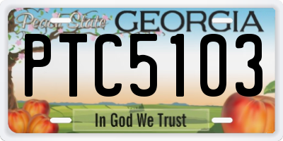 GA license plate PTC5103