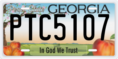 GA license plate PTC5107