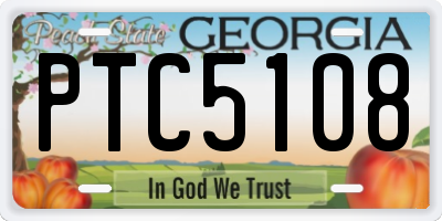 GA license plate PTC5108