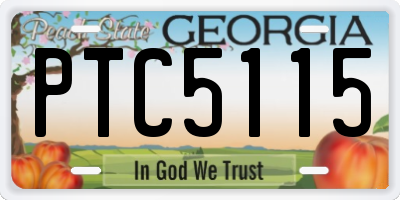 GA license plate PTC5115