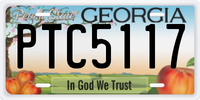 GA license plate PTC5117