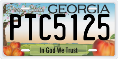 GA license plate PTC5125