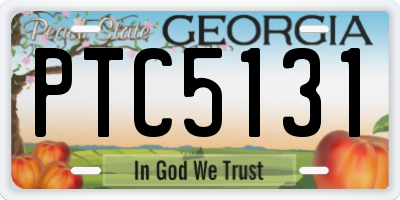 GA license plate PTC5131