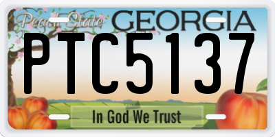 GA license plate PTC5137