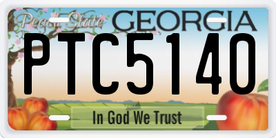 GA license plate PTC5140