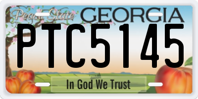 GA license plate PTC5145