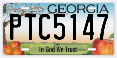 GA license plate PTC5147