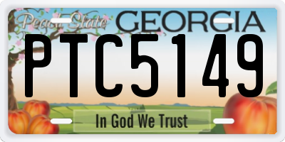 GA license plate PTC5149