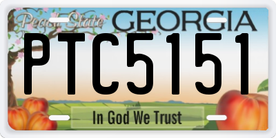 GA license plate PTC5151