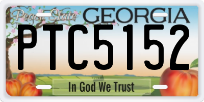 GA license plate PTC5152