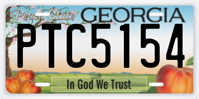GA license plate PTC5154