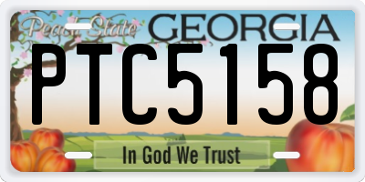 GA license plate PTC5158