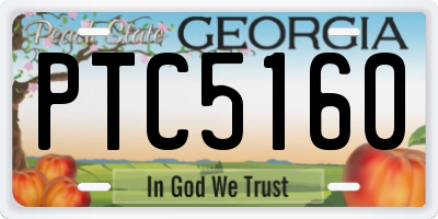 GA license plate PTC5160